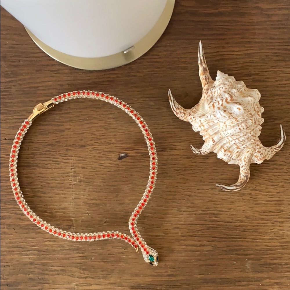 Snake crystal necklace
